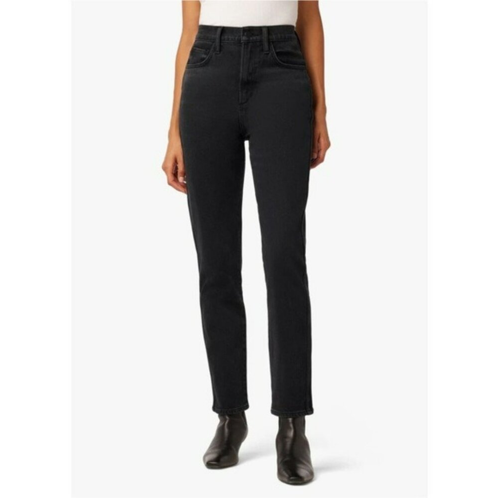 Joes Jeans Womens High-Rise Straight Leg Black Denim Pants Size 32 Cotton Blend